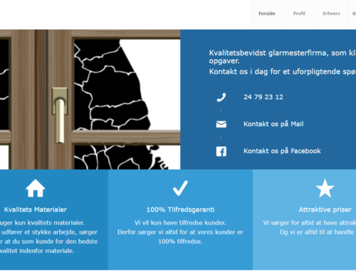 Hjemmeside til Hovedstadens Glarmester